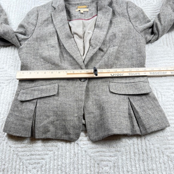 Talbots Women's Blazer 10 Jacket Gray Tweed Herringbone Office Work Corporate - Picture 5 of 11